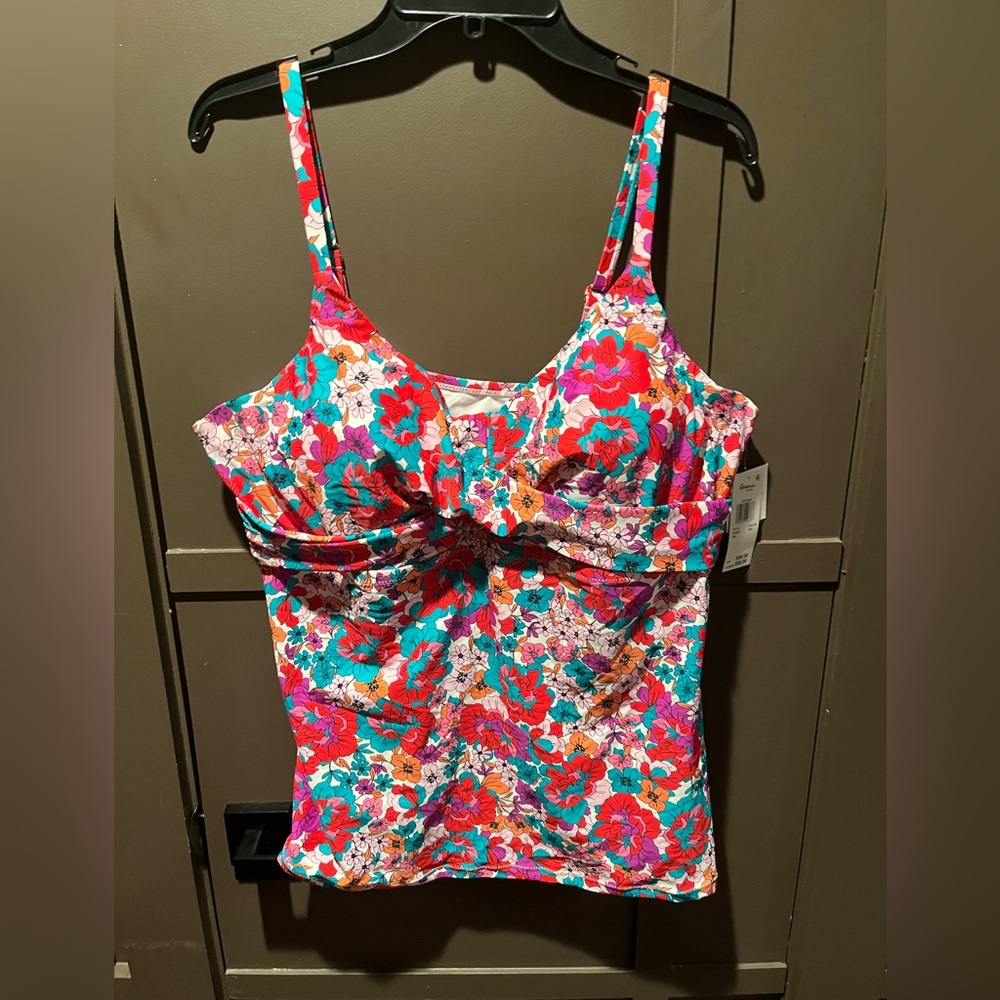 Raisins Curve Floral Multicolor Women's Swim Top Size 22W NEW